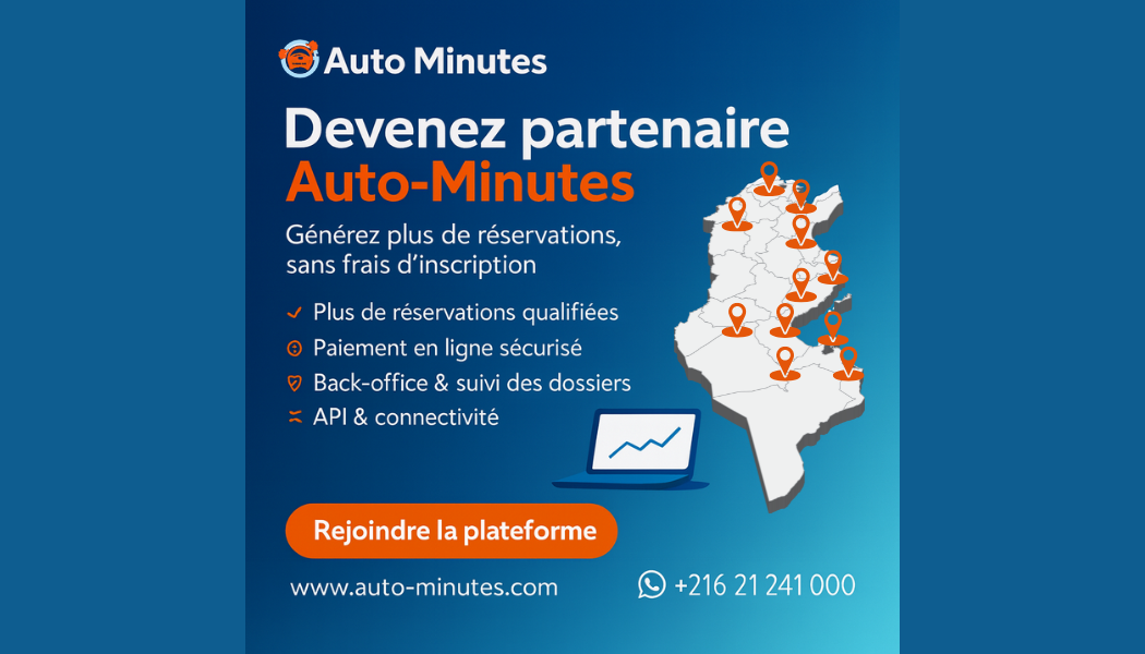 Agence de location de voitures en Tunisie: Devenez partenaire d’Auto-Minutes.