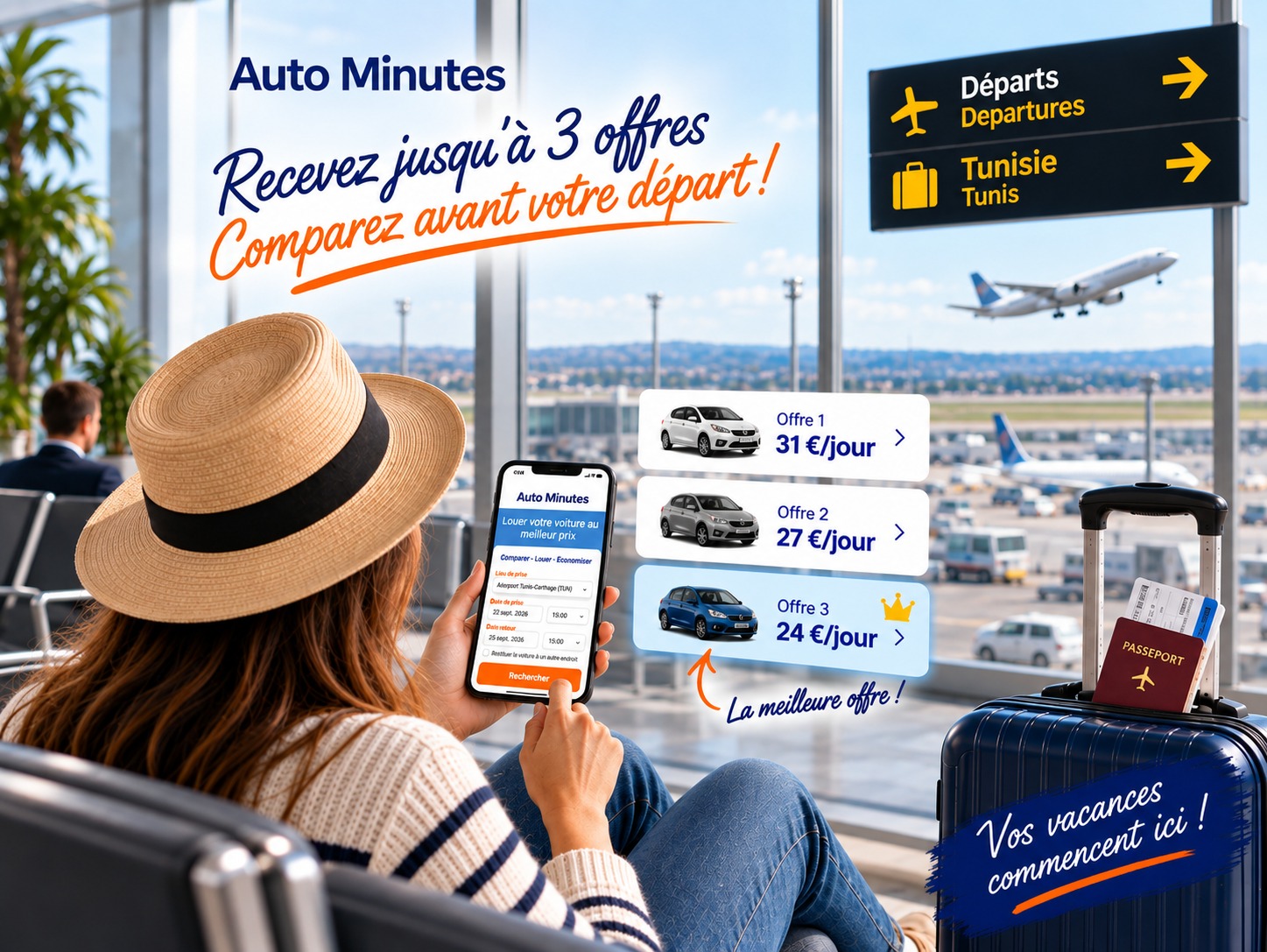 Voiture de location en Tunisie proposée via l’enchère Auto Minutes