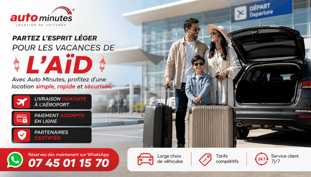 Location de voiture en Tunisie pour l'Aïd 2026 : les meilleures offres avec Auto Minutes
